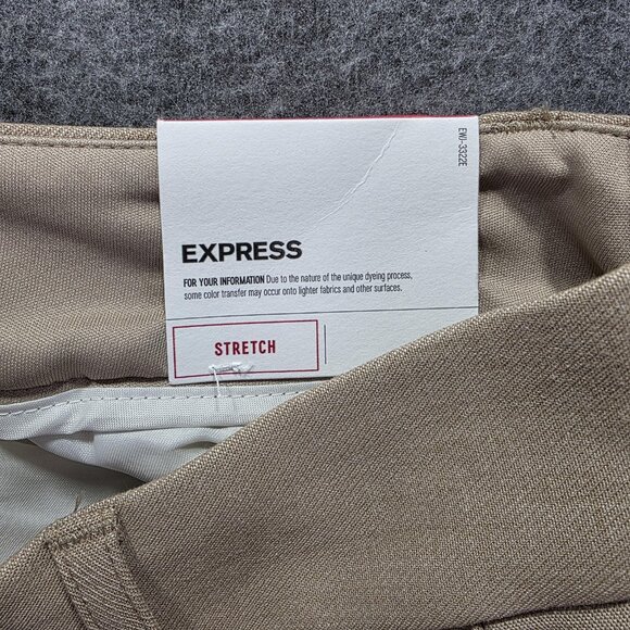 Express Pants Womens 12R Khaki Columnist Barely Boot Mid Rise Stretch Dress - Picture 8 of 12